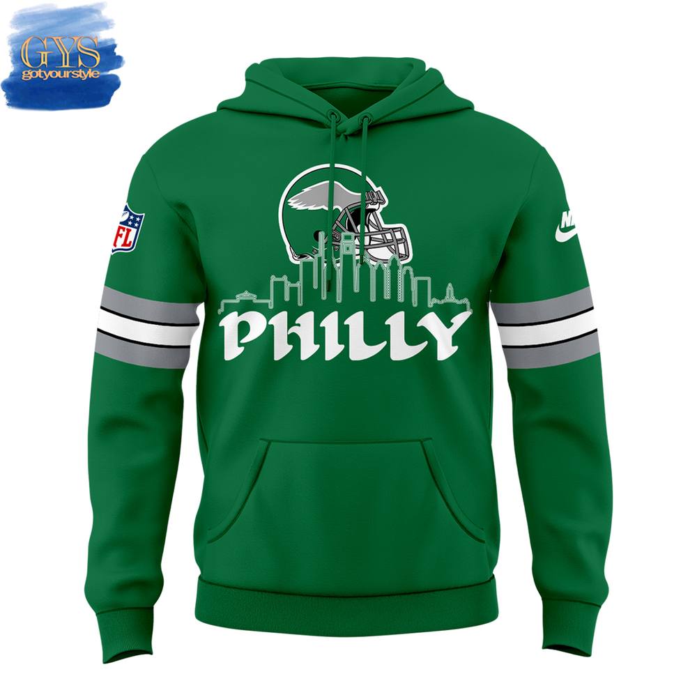 Philadelphia Eagles Kelly Green Threads Hoodie - Famjoys Philadelphia Eagles Kelly Green Threads Hoodie - Famjoys