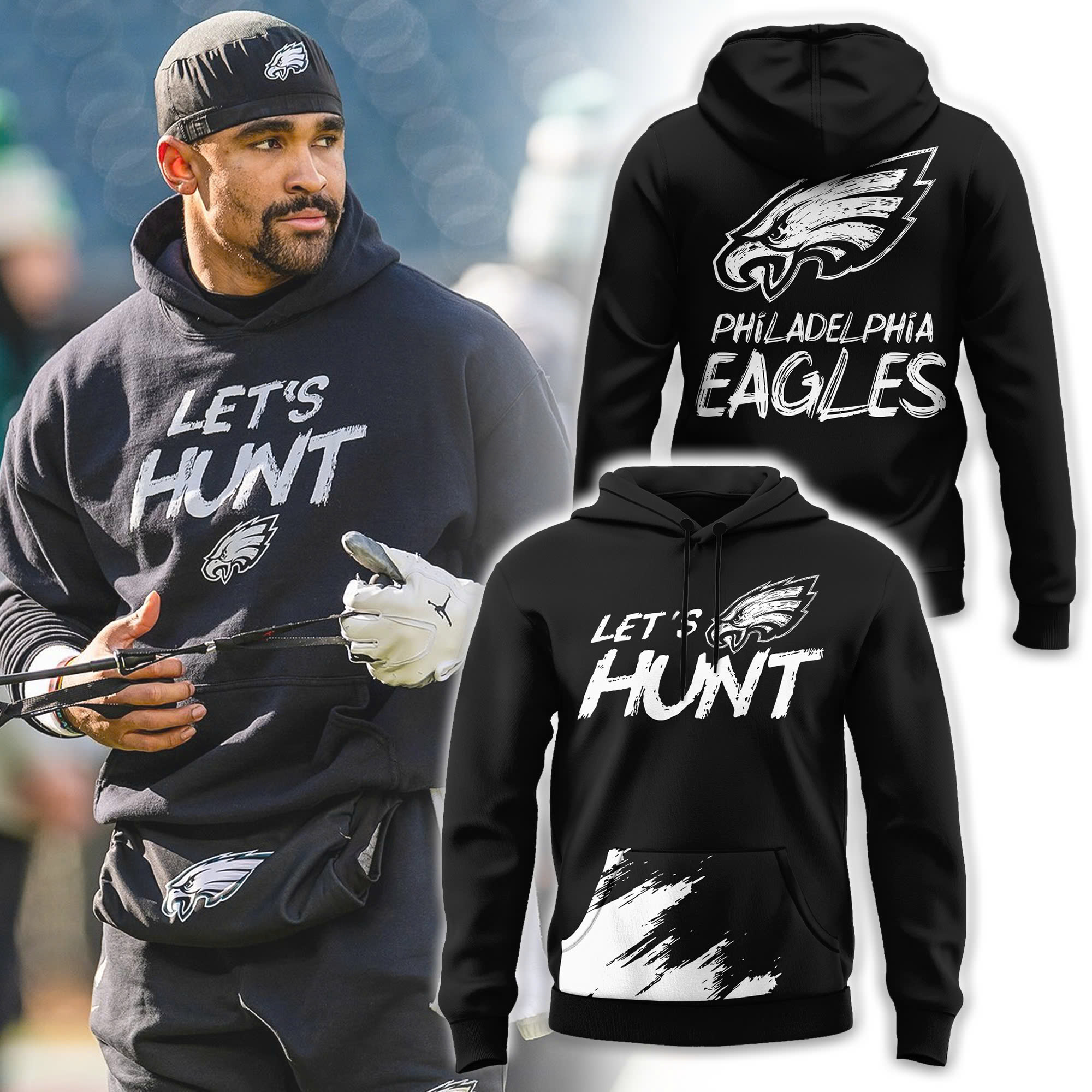 Philadelphia Eagles Let’s Hunt Hoodie - Famjoys Philadelphia Eagles Let’s Hunt Hoodie - Famjoys