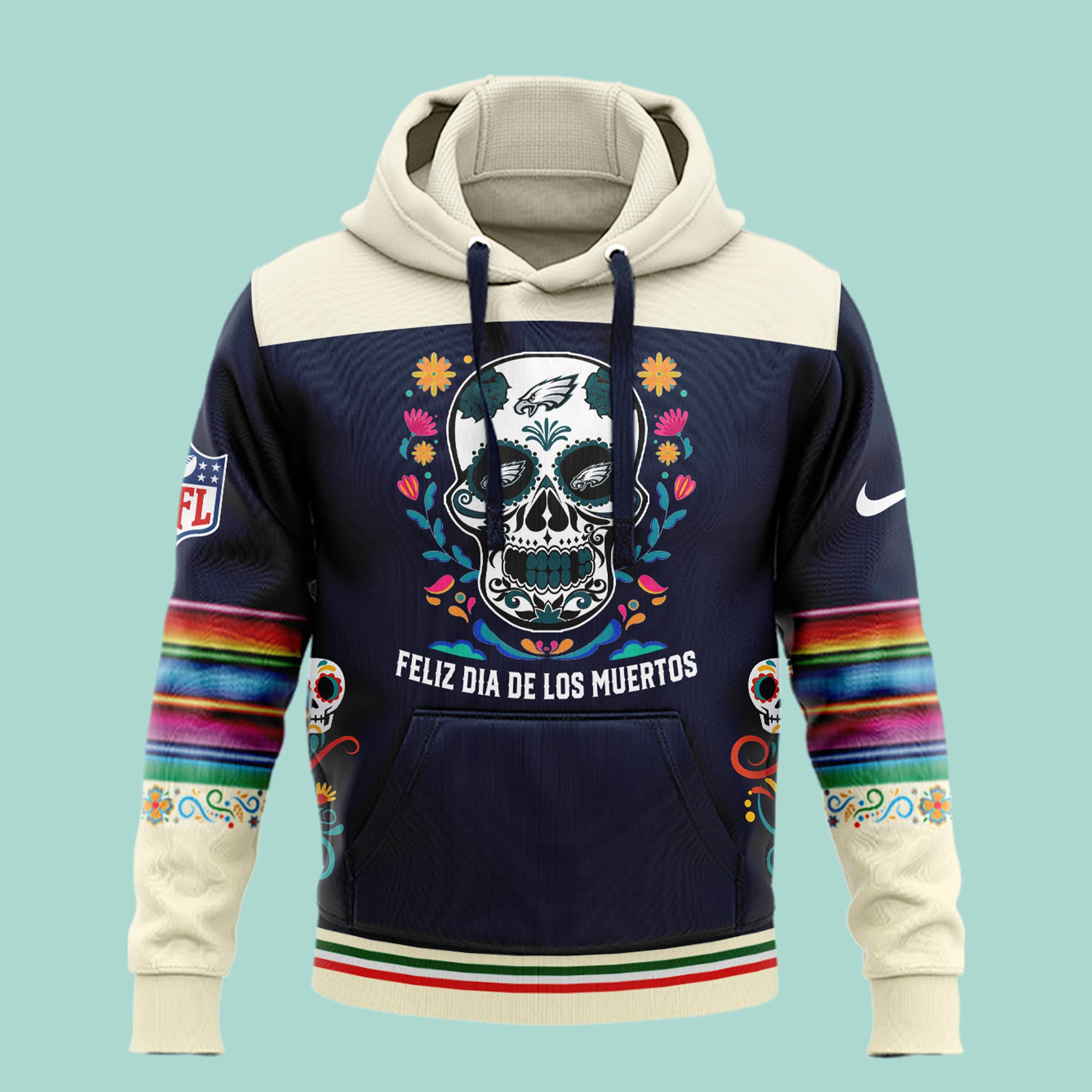 Philadelphia Eagles Limited DÃÂa de Muertos Hoodie - Famjoys Philadelphia Eagles Limited DÃÂa de Muertos Hoodie - Famjoys
