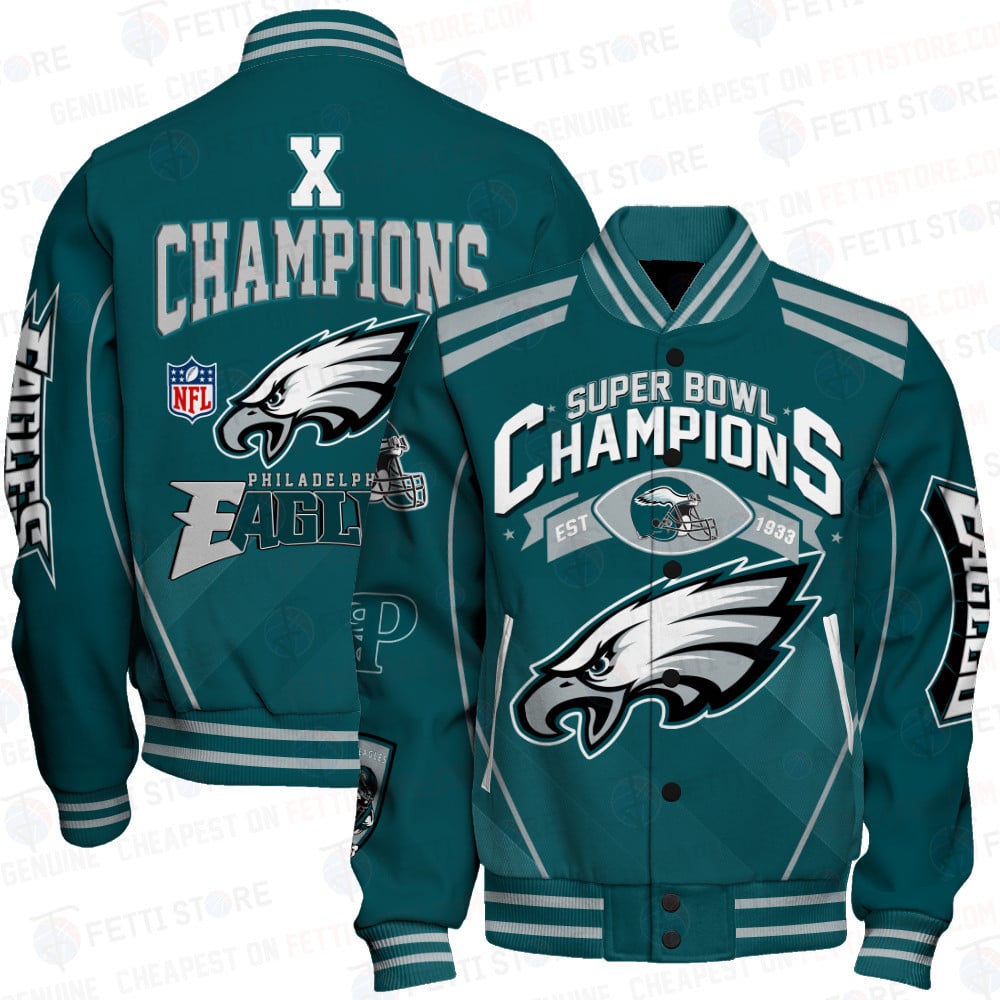 Philadelphia Eagles National Football League Champions Varsity Jacket - Famjoys Philadelphia Eagles National Football League Champions Varsity Jacket - Famjoys