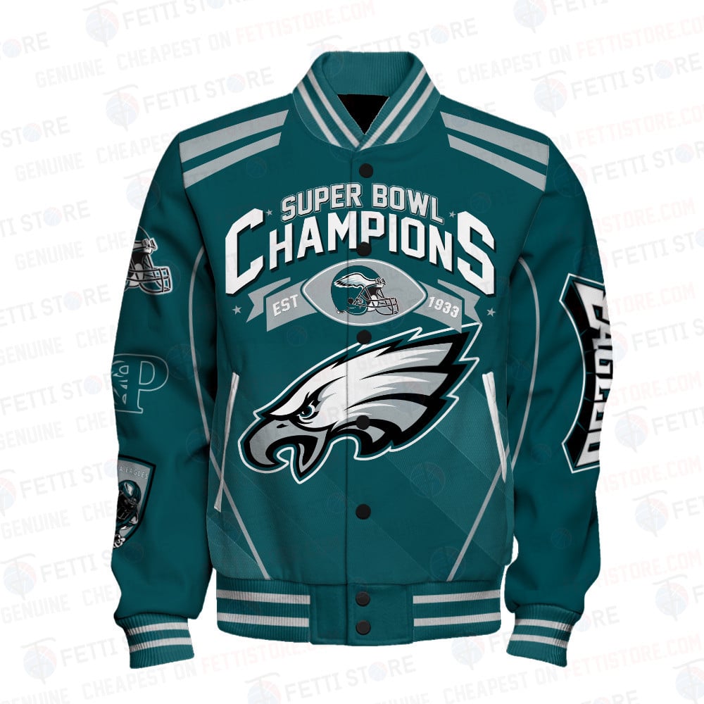 Philadelphia Eagles National Football League Champions Varsity Jacket - Famjoys Philadelphia Eagles National Football League Champions Varsity Jacket - Famjoys