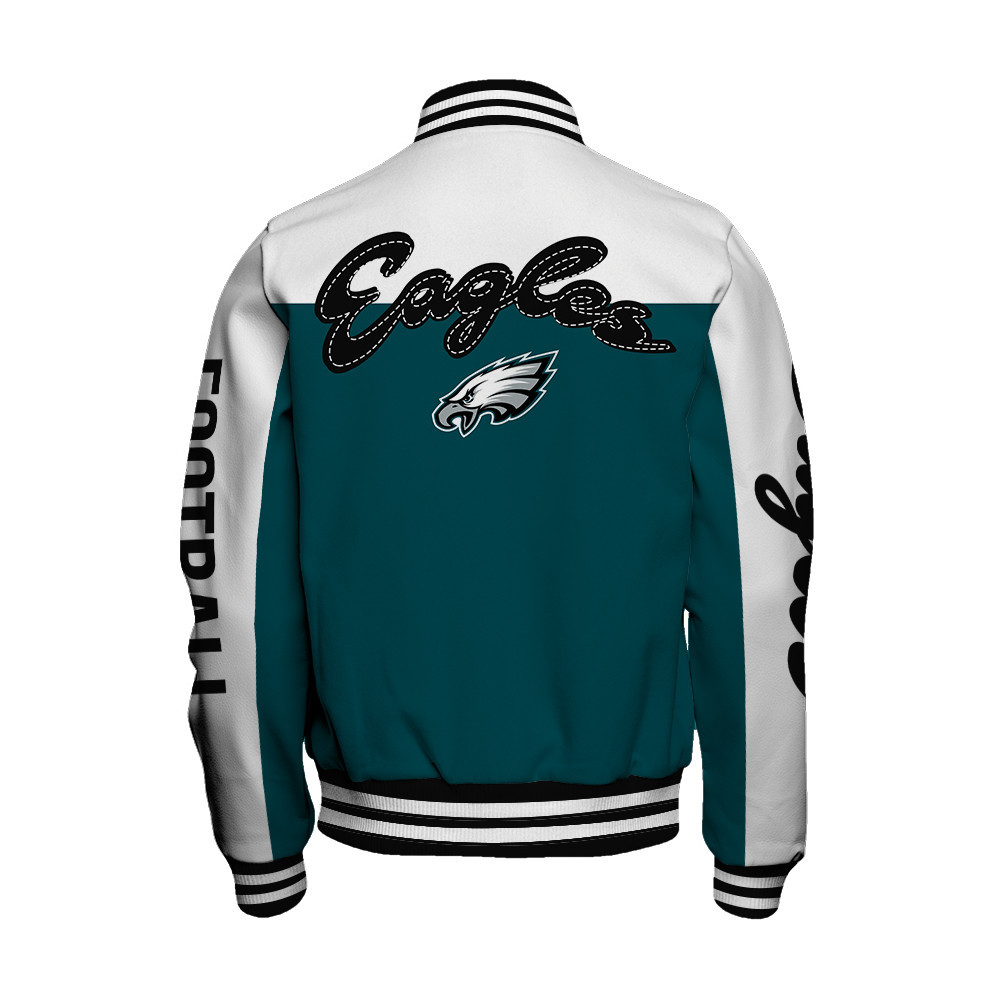 Philadelphia Eagles National Football League Face Any Weather Unisex Varsity Jacket - Famjoys Philadelphia Eagles National Football League Face Any Weather Unisex Varsity Jacket - Famjoys