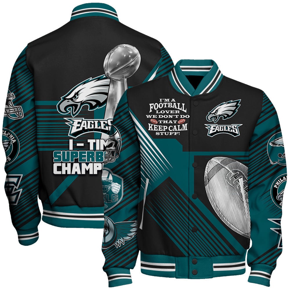 Philadelphia Eagles National Football League Varsity Jacket STM V2 - Famjoys Philadelphia Eagles National Football League Varsity Jacket STM V2 - Famjoys