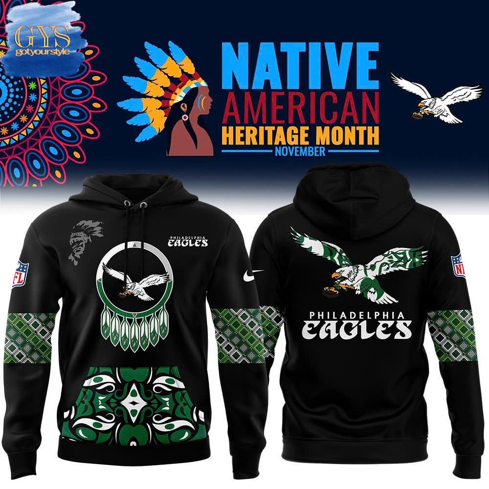 Philadelphia Eagles Native American Heritage Month Premium Hoodie - Famjoys Philadelphia Eagles Native American Heritage Month Premium Hoodie - Famjoys