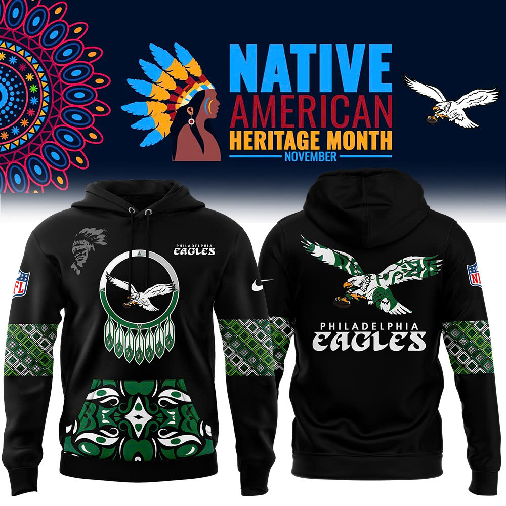 Philadelphia Eagles Native American Heritage Month Premium Pullover Hoodie - Famjoys Philadelphia Eagles Native American Heritage Month Premium Pullover Hoodie - Famjoys