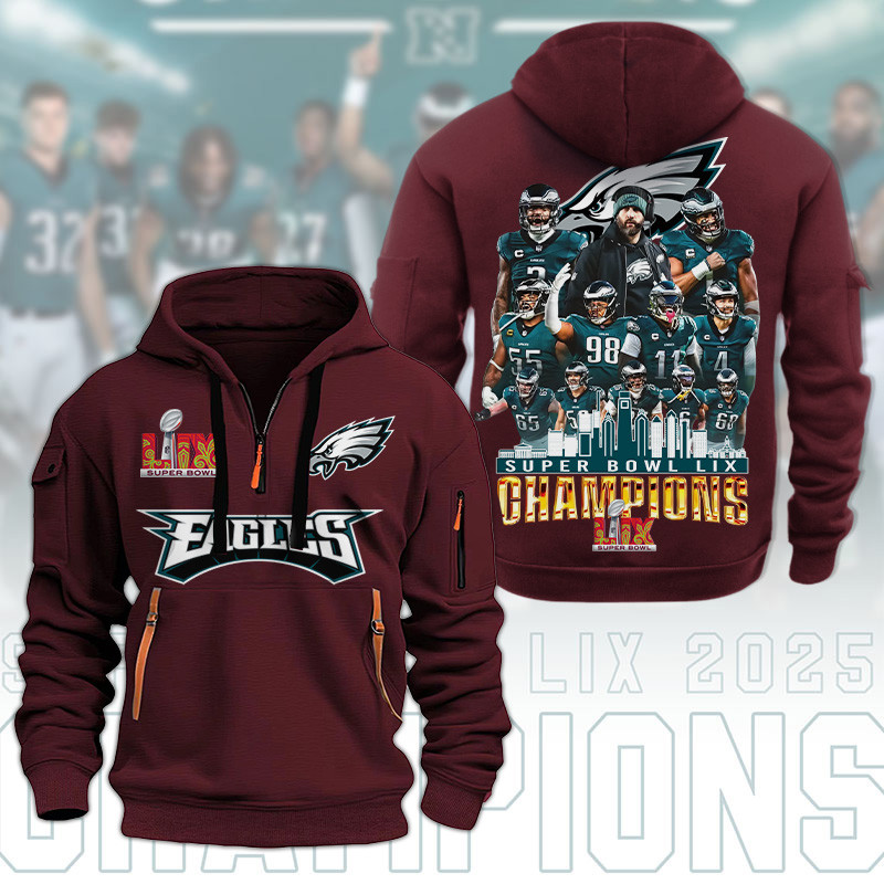 Philadelphia Eagles New Hoodie1591 Zip Hoodie Multicolor - Famjoys Philadelphia Eagles New Hoodie1591 Zip Hoodie Multicolor - Famjoys