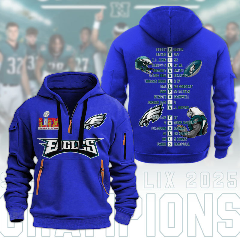 Philadelphia Eagles New Hoodie1593 Zip Hoodie Multicolor - Famjoys Philadelphia Eagles New Hoodie1593 Zip Hoodie Multicolor - Famjoys