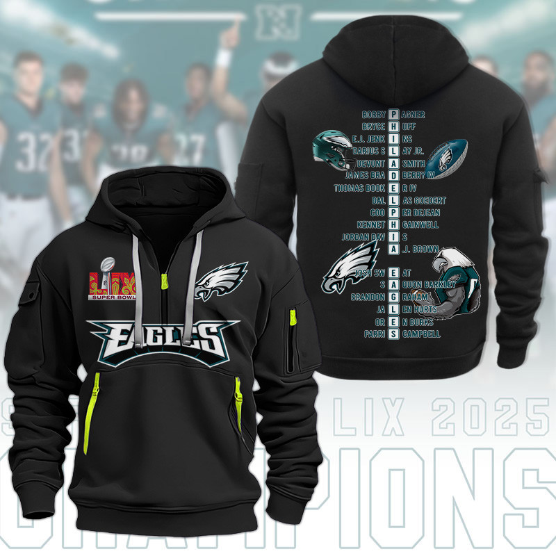 Philadelphia Eagles New Hoodie1593 Zip Hoodie Multicolor - Famjoys Philadelphia Eagles New Hoodie1593 Zip Hoodie Multicolor - Famjoys
