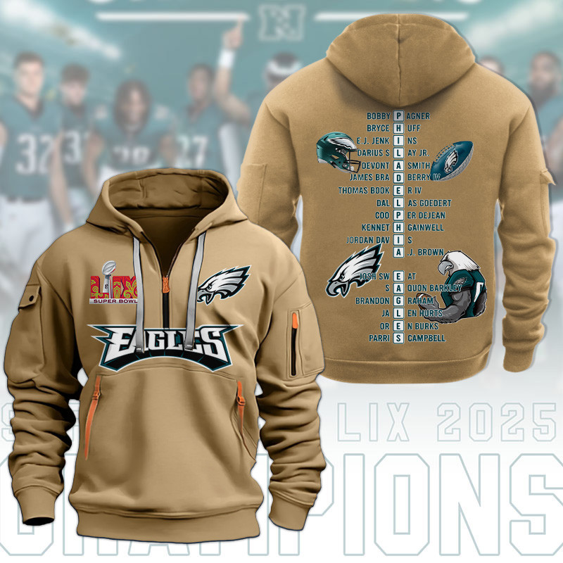 Philadelphia Eagles New Hoodie1593 Zip Hoodie Multicolor - Famjoys Philadelphia Eagles New Hoodie1593 Zip Hoodie Multicolor - Famjoys