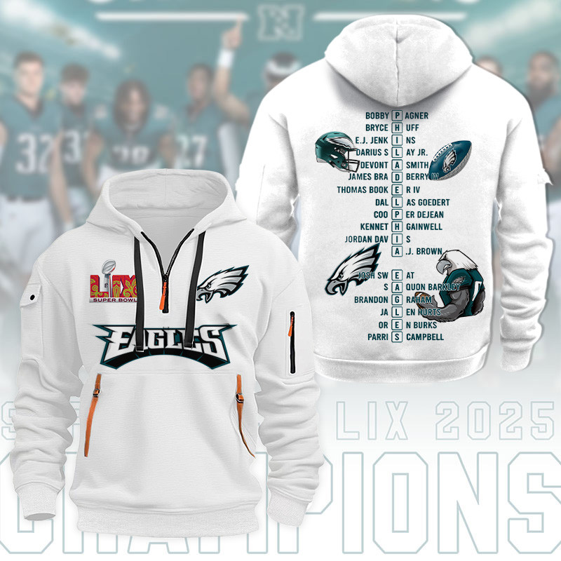 Philadelphia Eagles New Hoodie1593 Zip Hoodie Multicolor - Famjoys Philadelphia Eagles New Hoodie1593 Zip Hoodie Multicolor - Famjoys