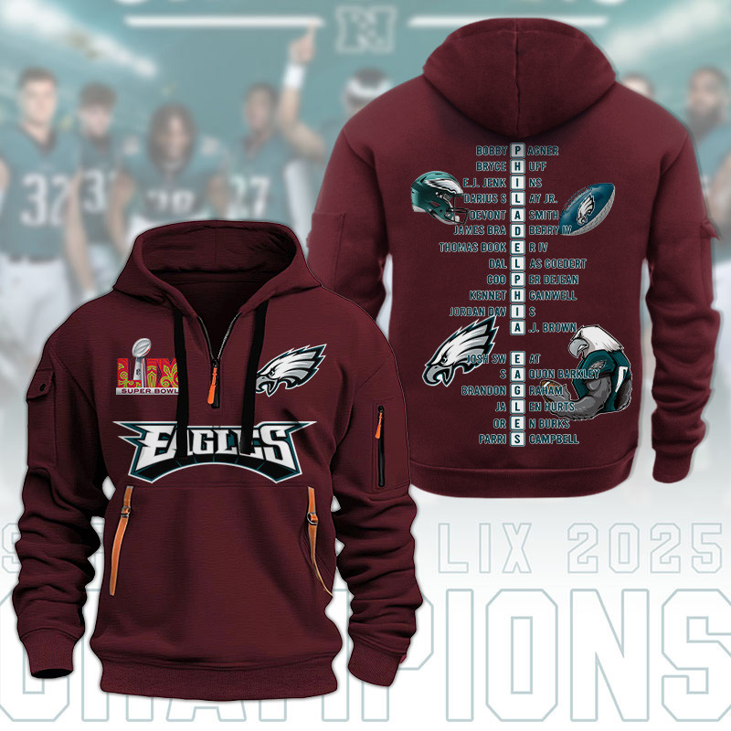 Philadelphia Eagles New Hoodie1593 Zip Hoodie Multicolor - Famjoys Philadelphia Eagles New Hoodie1593 Zip Hoodie Multicolor - Famjoys