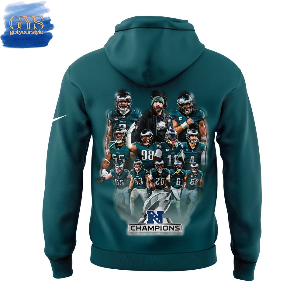 Philadelphia Eagles NFC Champions Locker Room Hoodie - Famjoys Philadelphia Eagles NFC Champions Locker Room Hoodie - Famjoys