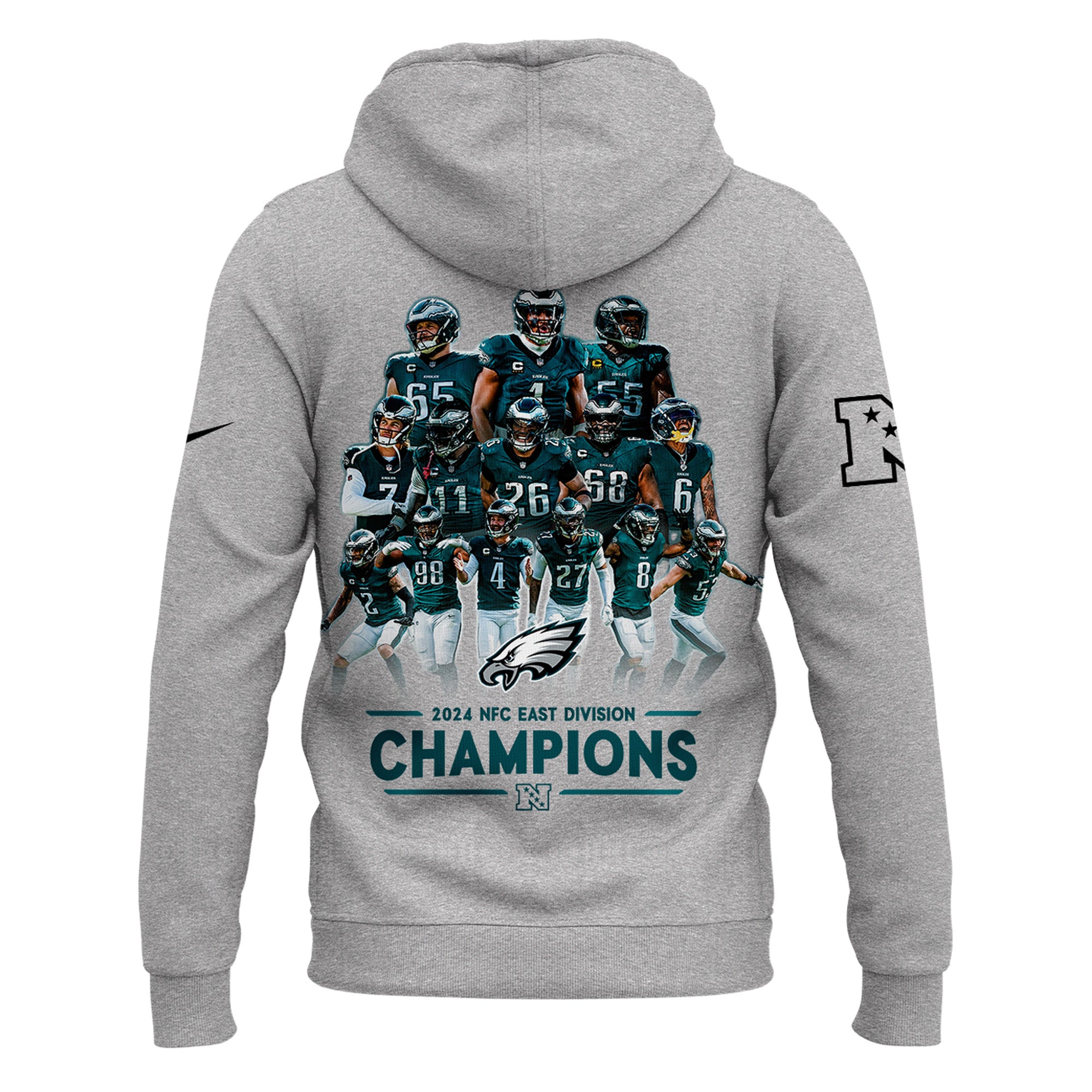 Philadelphia Eagles NFC EAST CHAMPIONS Gray Hoodie 2024 - Famjoys Philadelphia Eagles NFC EAST CHAMPIONS Gray Hoodie 2024 - Famjoys