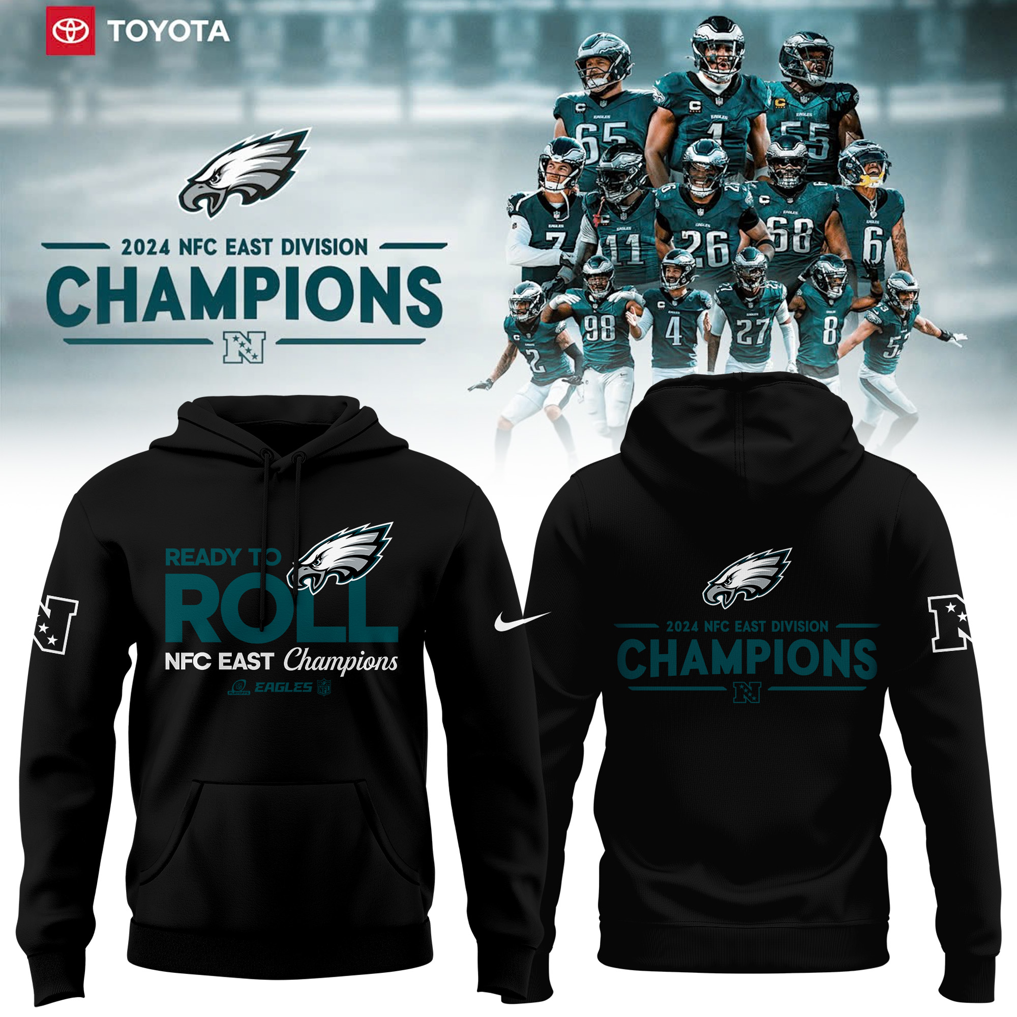 Philadelphia Eagles NFC EAST CHAMPIONS Hoodie 2024 - Famjoys Philadelphia Eagles NFC EAST CHAMPIONS Hoodie 2024 - Famjoys