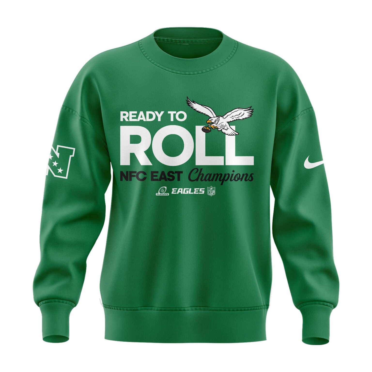 Philadelphia Eagles NFC EAST CHAMPIONS Kelly Green Sweatshirt 2024 - Famjoys Philadelphia Eagles NFC EAST CHAMPIONS Kelly Green Sweatshirt 2024 - Famjoys