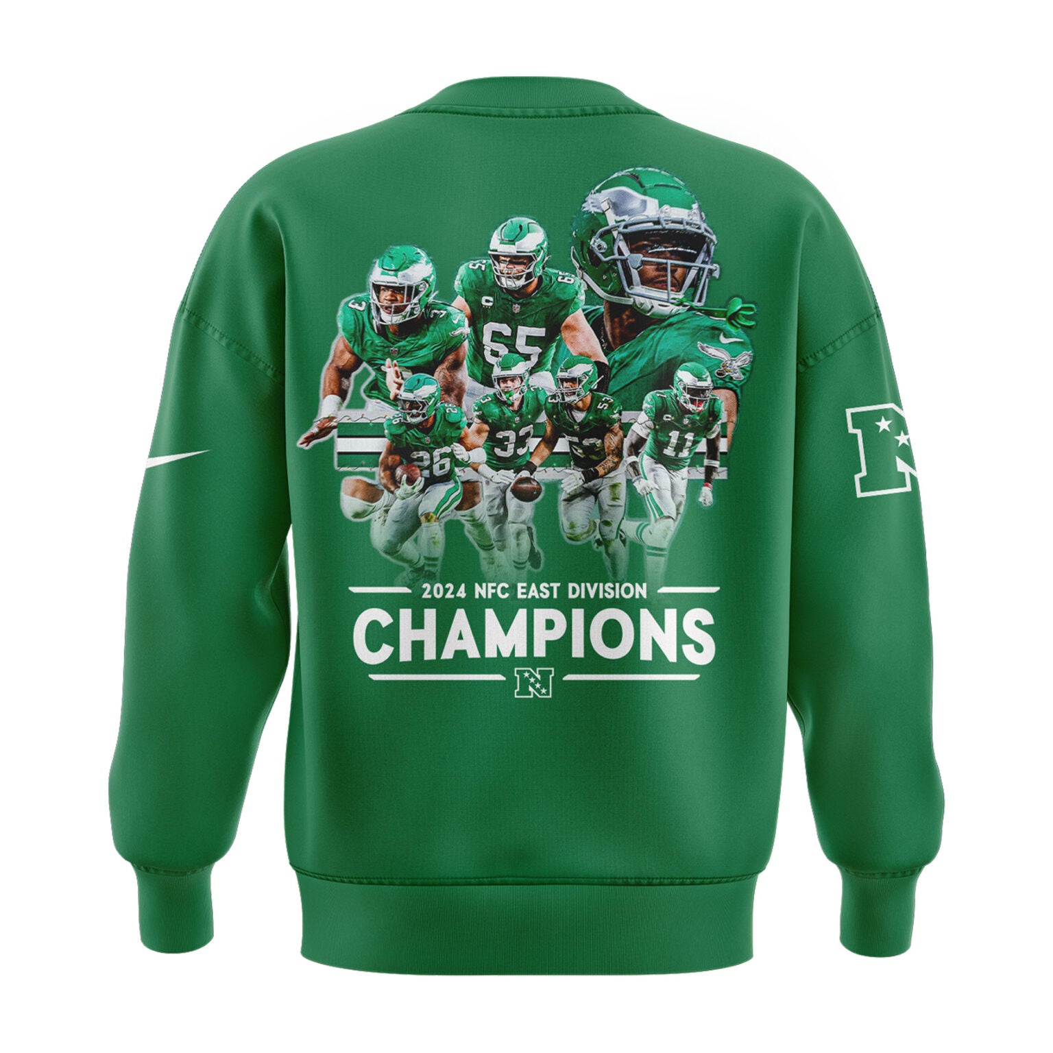 Philadelphia Eagles NFC EAST CHAMPIONS Kelly Green Sweatshirt 2024 - Famjoys Philadelphia Eagles NFC EAST CHAMPIONS Kelly Green Sweatshirt 2024 - Famjoys