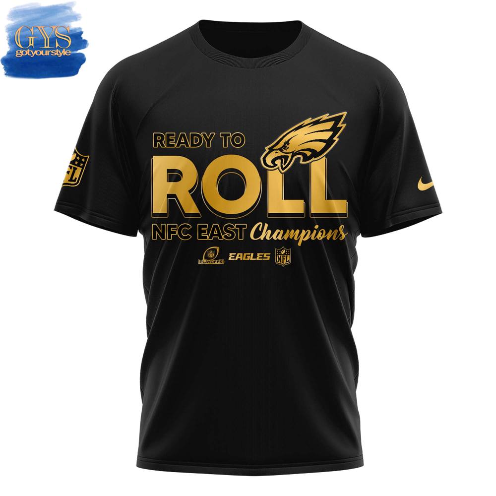 Philadelphia Eagles NFC East Division Champions Black Gold Shirt - Famjoys Philadelphia Eagles NFC East Division Champions Black Gold Shirt - Famjoys