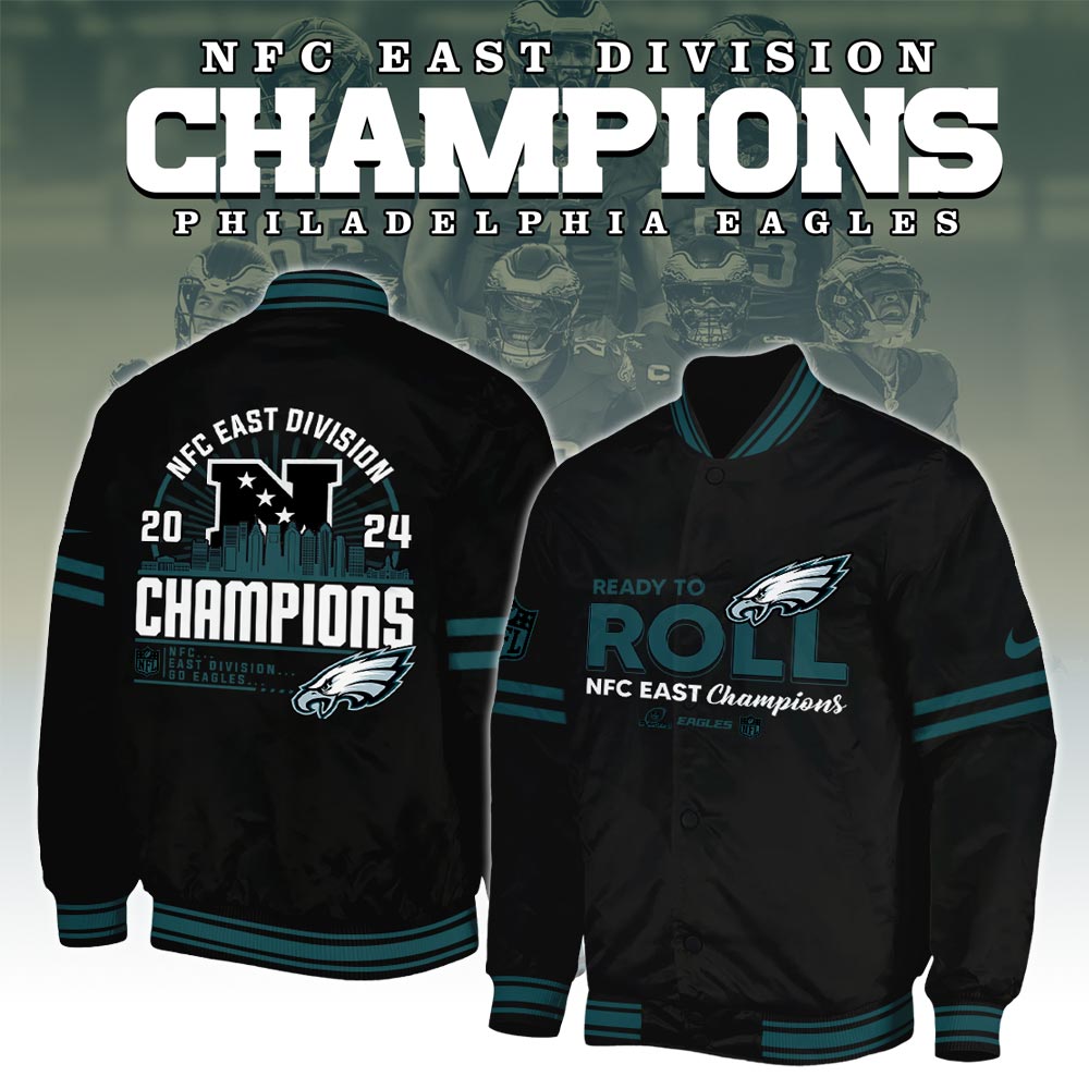 Philadelphia Eagles NFC East Division Champions Bomber #1 - Famjoys Philadelphia Eagles NFC East Division Champions Bomber #1 - Famjoys