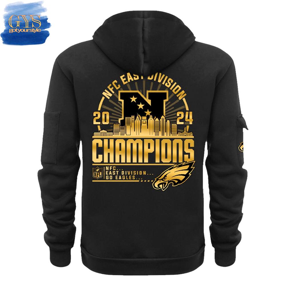 Philadelphia Eagles NFC East Division Champions Half Zip Hoodie - Famjoys Philadelphia Eagles NFC East Division Champions Half Zip Hoodie - Famjoys