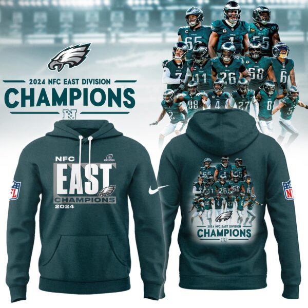 Philadelphia Eagles NFC East Division Champions Limited Hoodie v2 - Famjoys Philadelphia Eagles NFC East Division Champions Limited Hoodie v2 - Famjoys
