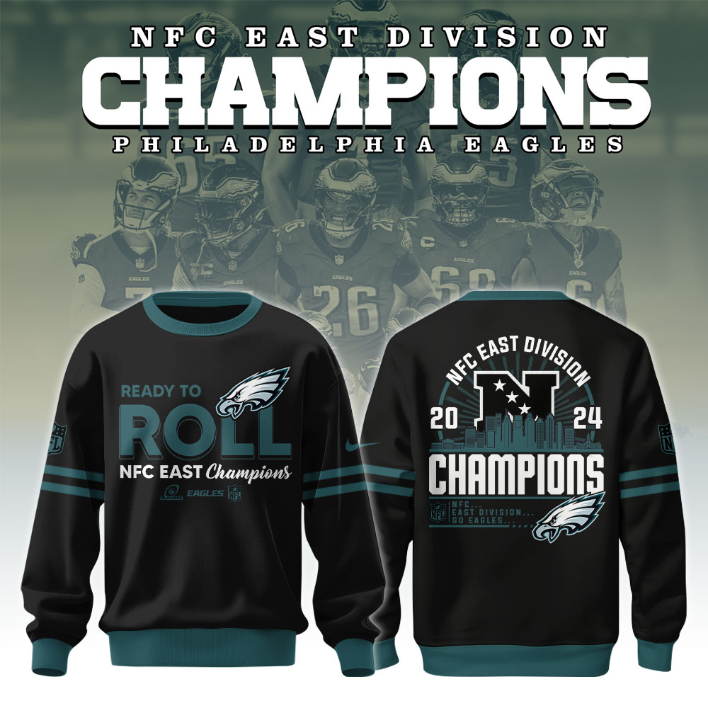 Philadelphia Eagles NFC East Division Champions Sweatshirt 2025 v3 - Famjoys Philadelphia Eagles NFC East Division Champions Sweatshirt 2025 v3 - Famjoys