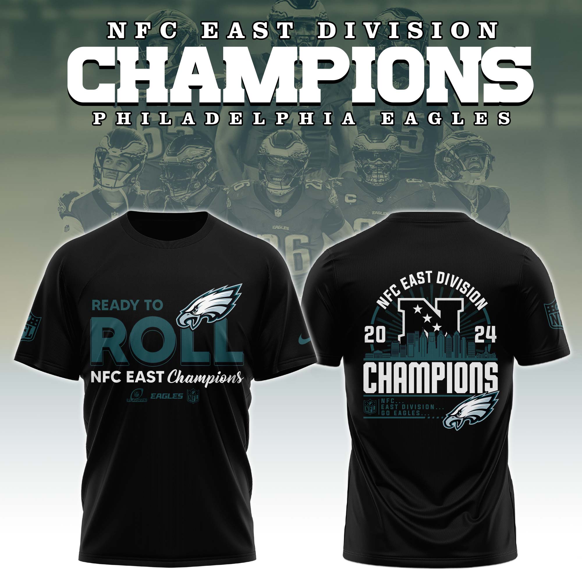 Philadelphia Eagles NFC East Division Champions TShirts #1 - Famjoys Philadelphia Eagles NFC East Division Champions TShirts #1 - Famjoys
