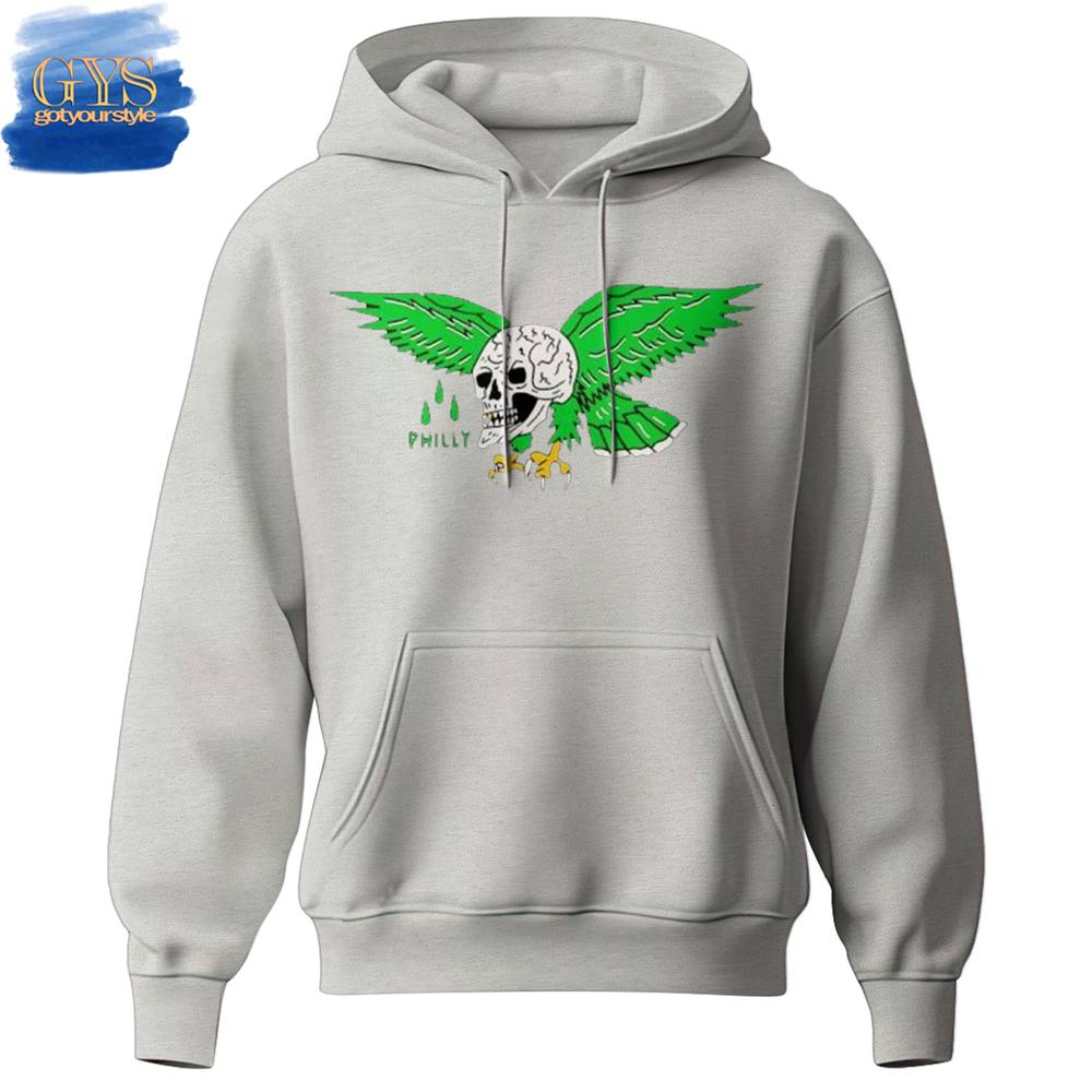 Philadelphia Eagles Philly Skull 2025 Hoodie - Famjoys Philadelphia Eagles Philly Skull 2025 Hoodie - Famjoys
