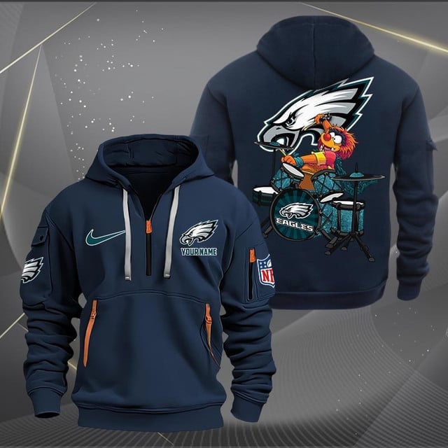 Philadelphia Eagles Premium Personalized Quarter Zip Hoodie AZBTCQZH000026 - Famjoys Philadelphia Eagles Premium Personalized Quarter Zip Hoodie AZBTCQZH000026 - Famjoys
