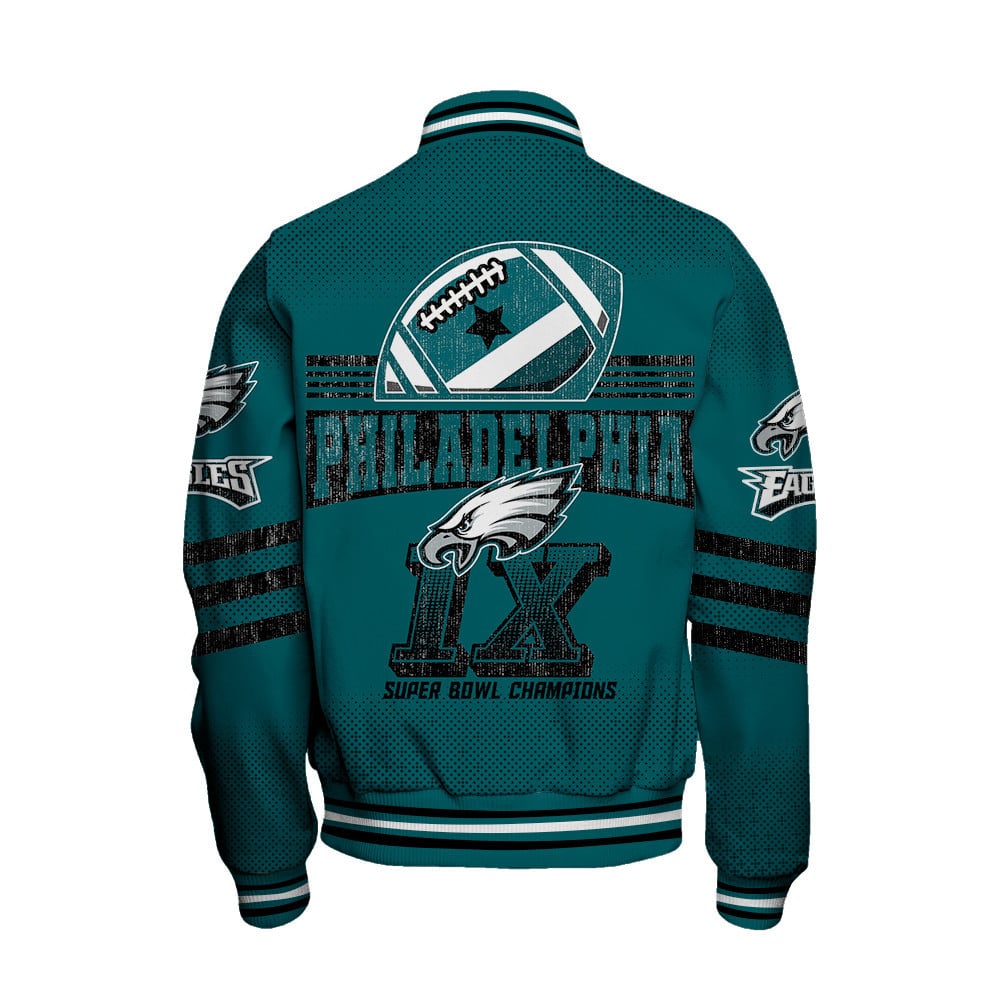 Philadelphia Eagles Proud Of Every Championship Win Unisex Varsity Jacket - Famjoys Philadelphia Eagles Proud Of Every Championship Win Unisex Varsity Jacket - Famjoys