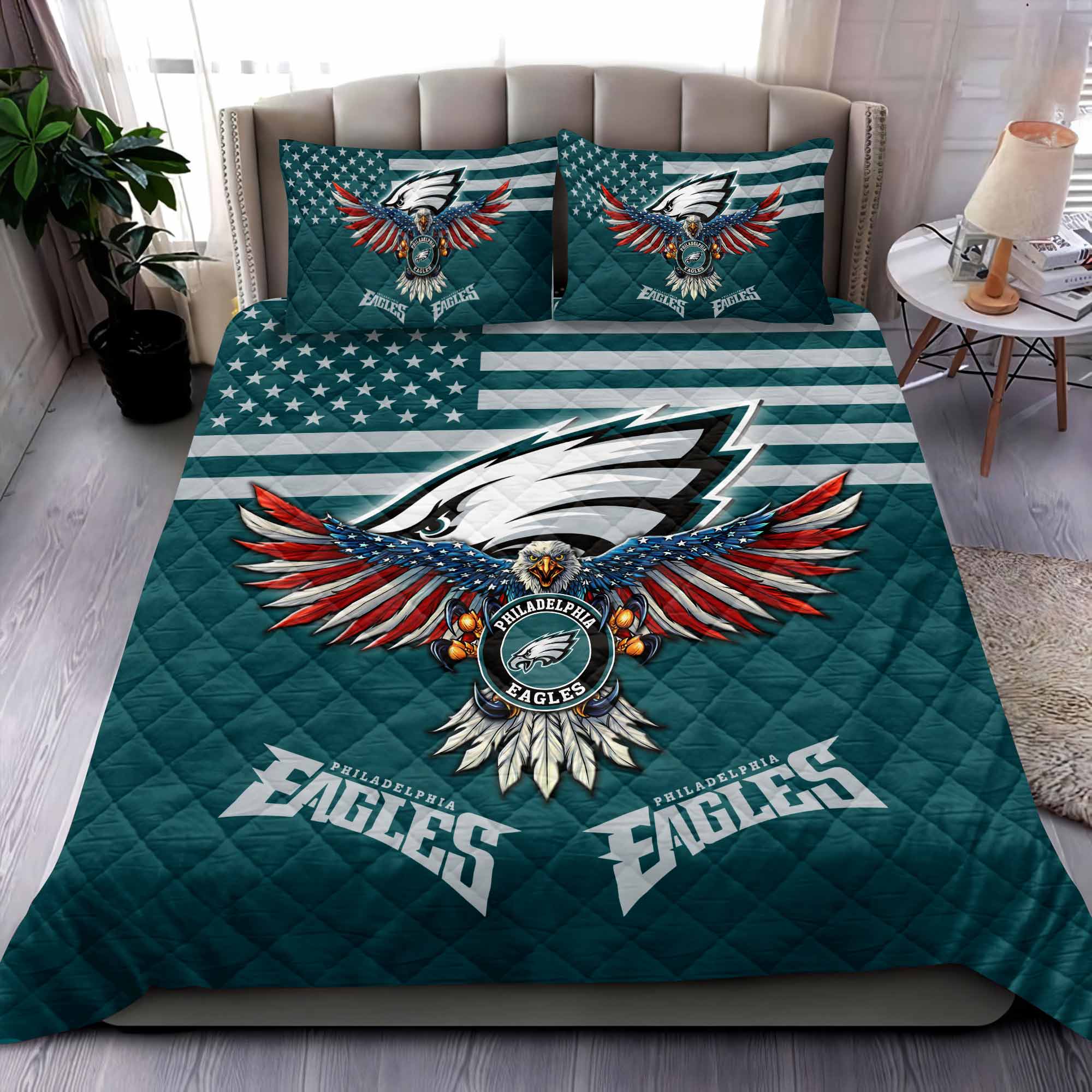 Philadelphia Eagles Quilt Bedding Set M02 - Famjoys Philadelphia Eagles Quilt Bedding Set M02 - Famjoys