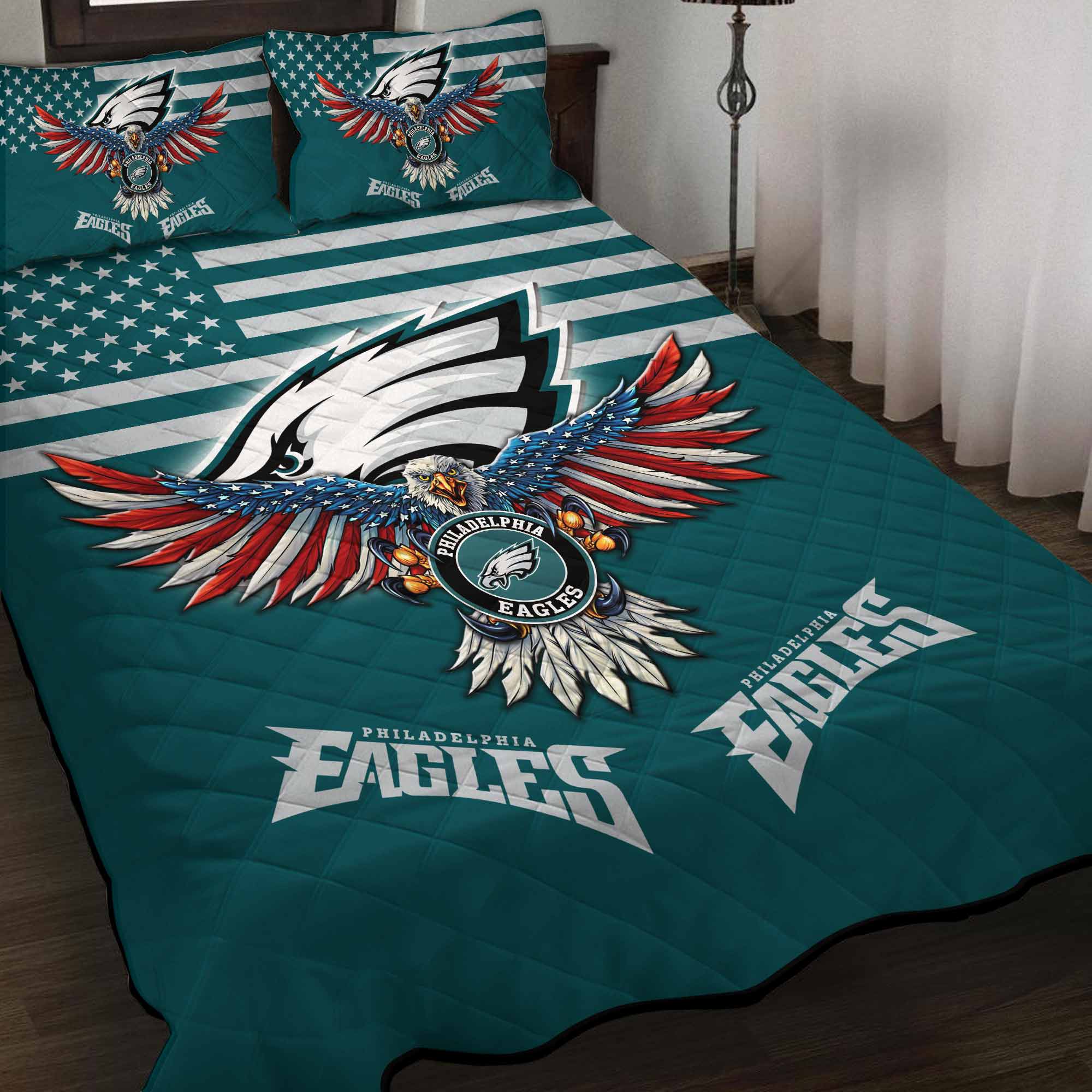 Philadelphia Eagles Quilt Bedding Set M02 - Famjoys Philadelphia Eagles Quilt Bedding Set M02 - Famjoys