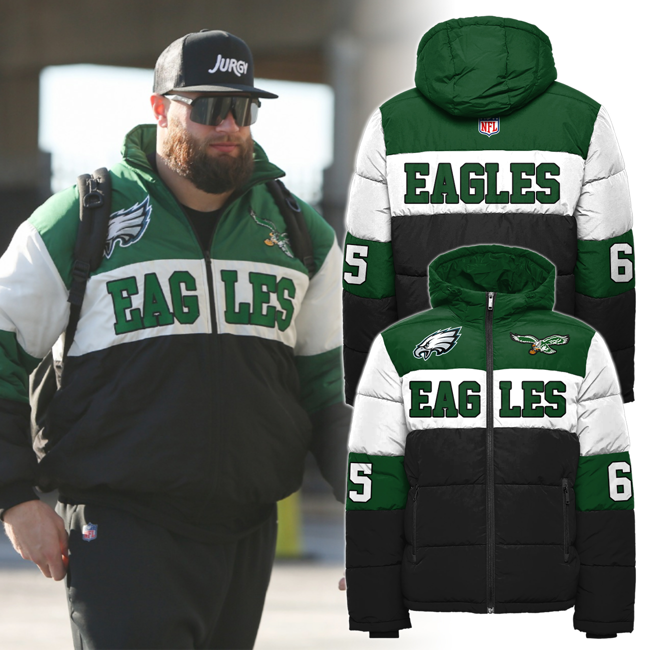 Philadelphia Eagles Retro & Modern Logo Jacket - Famjoys Philadelphia Eagles Retro & Modern Logo Jacket - Famjoys