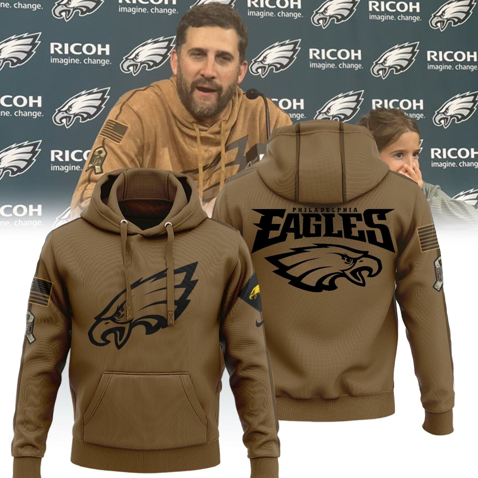 Philadelphia Eagles Salute To Service Hoodie, Salute to Service 2024 - Famjoys Philadelphia Eagles Salute To Service Hoodie, Salute to Service 2024 - Famjoys