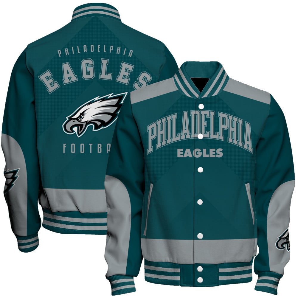 Philadelphia Eagles - Stay Ahead Of The Trend Unisex Varsity Jacket - Famjoys Philadelphia Eagles - Stay Ahead Of The Trend Unisex Varsity Jacket - Famjoys