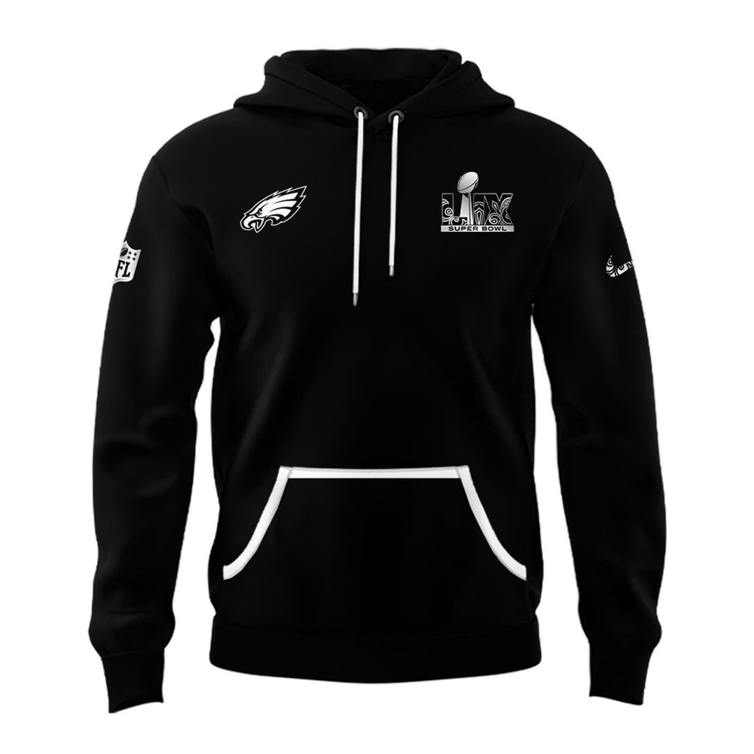 Philadelphia Eagles Super Bowl Black Hoodie - Famjoys Philadelphia Eagles Super Bowl Black Hoodie - Famjoys