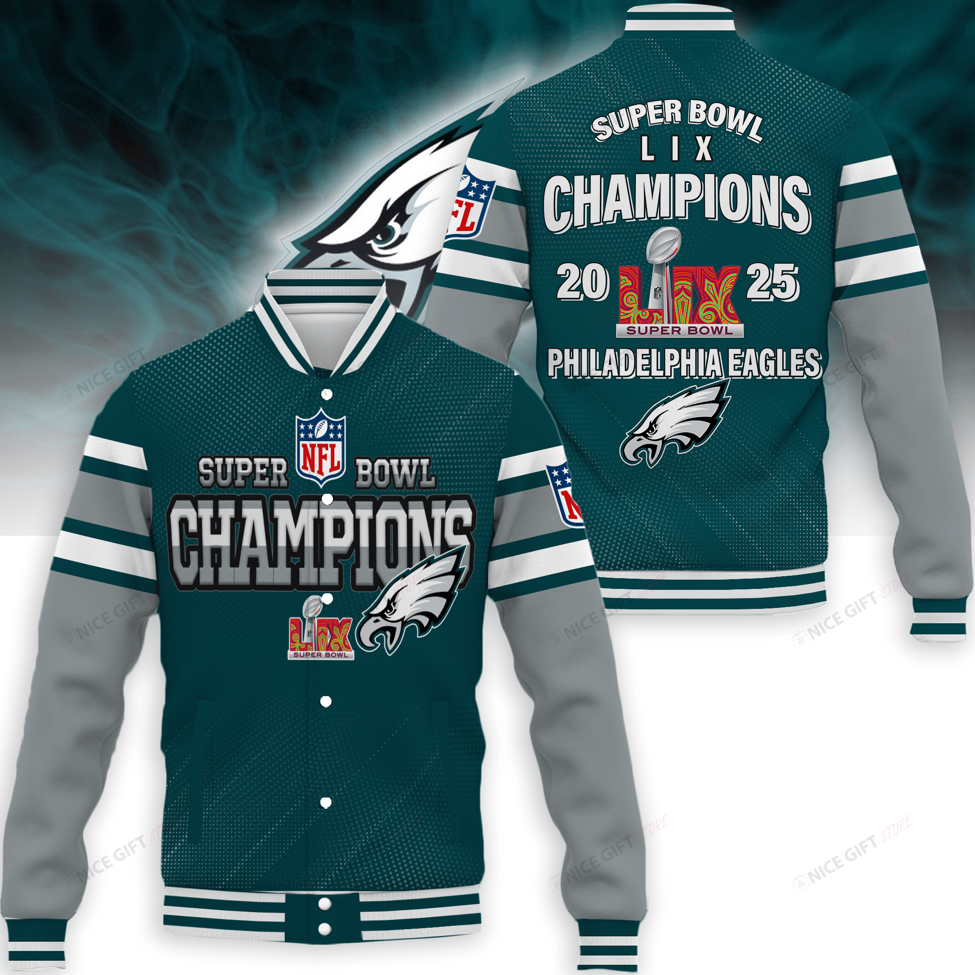 Philadelphia Eagles Super Bowl Champions Baseball Jacket BJA-F3Y7 - Famjoys Philadelphia Eagles Super Bowl Champions Baseball Jacket BJA-F3Y7 - Famjoys