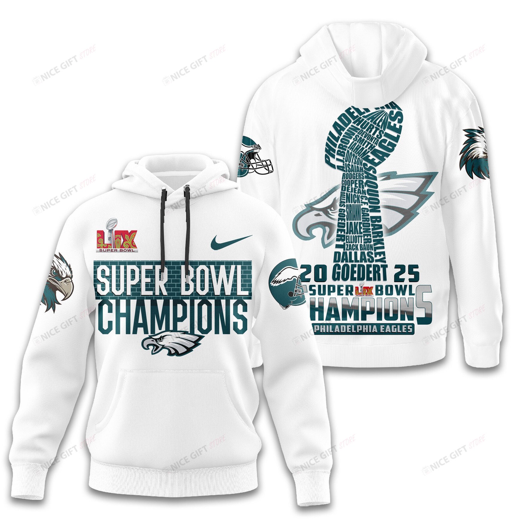 Philadelphia Eagles Super Bowl Champions Hoodie 3D 3HO-N3E4 - Famjoys Philadelphia Eagles Super Bowl Champions Hoodie 3D 3HO-N3E4 - Famjoys
