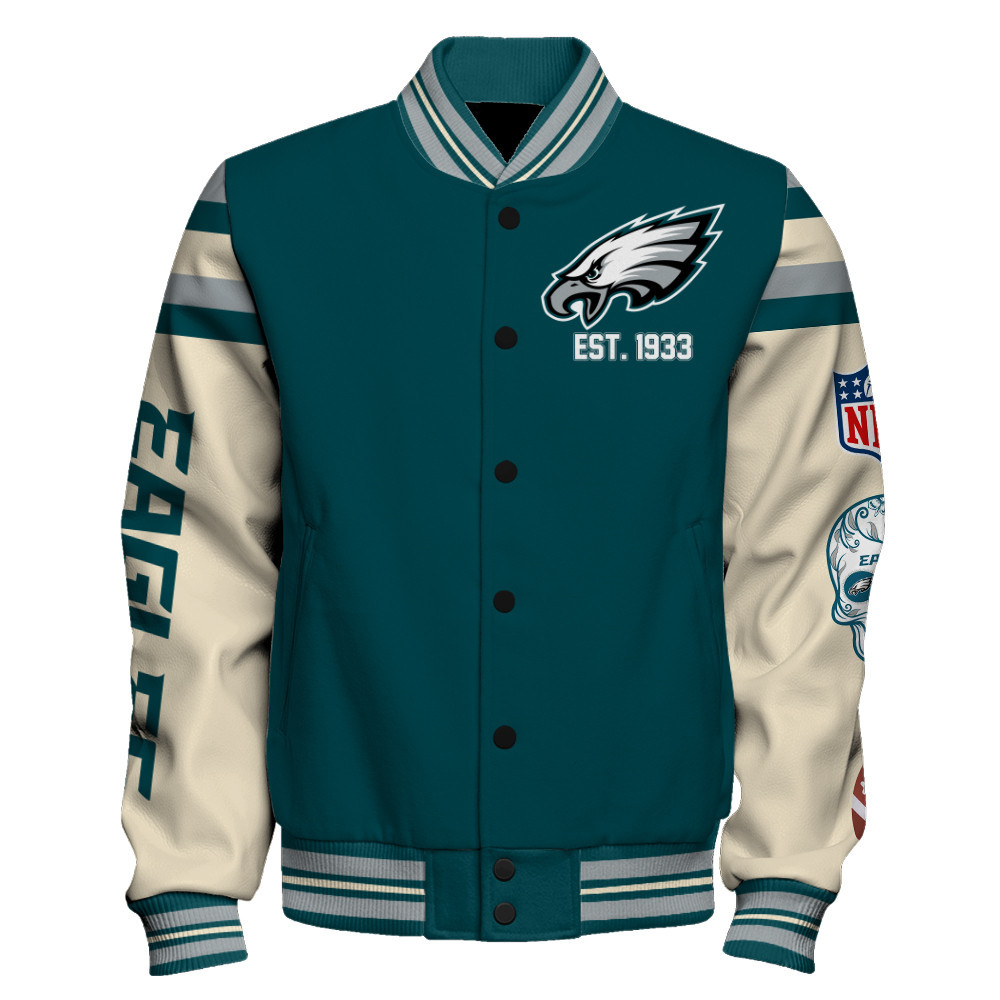 Philadelphia Eagles Super Bowl Champions The Nightmare Of Every Opponent Varsity Jacket - Famjoys Philadelphia Eagles Super Bowl Champions The Nightmare Of Every Opponent Varsity Jacket - Famjoys