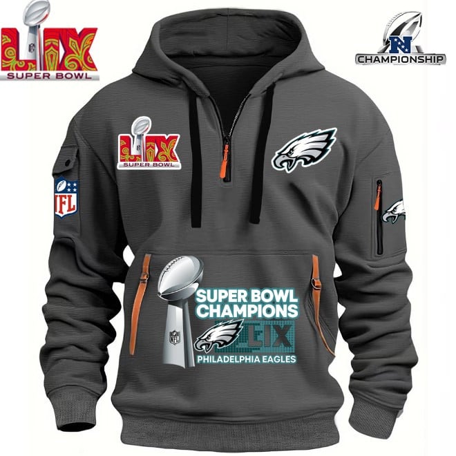 Philadelphia Eagles Super Bowl Championship - HOODIE HALF ZIPPER - QTA405111383 - Famjoys Philadelphia Eagles Super Bowl Championship - HOODIE HALF ZIPPER - QTA405111383 - Famjoys