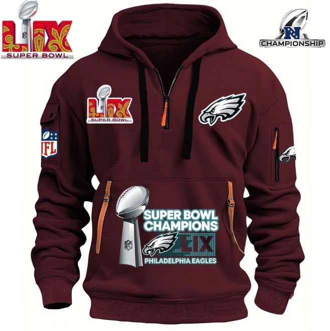 Philadelphia Eagles Super Bowl Championship - HOODIE HALF ZIPPER - QTA405111383 - Famjoys Philadelphia Eagles Super Bowl Championship - HOODIE HALF ZIPPER - QTA405111383 - Famjoys