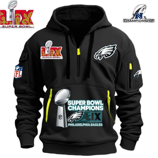 Philadelphia Eagles Super Bowl Championship - HOODIE HALF ZIPPER - QTA405111383 - Famjoys Philadelphia Eagles Super Bowl Championship - HOODIE HALF ZIPPER - QTA405111383 - Famjoys
