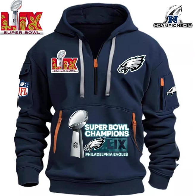 Philadelphia Eagles Super Bowl Championship - HOODIE HALF ZIPPER - QTA405111383 - Famjoys Philadelphia Eagles Super Bowl Championship - HOODIE HALF ZIPPER - QTA405111383 - Famjoys