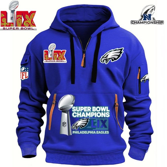 Philadelphia Eagles Super Bowl Championship - HOODIE HALF ZIPPER - QTA405111383 - Famjoys Philadelphia Eagles Super Bowl Championship - HOODIE HALF ZIPPER - QTA405111383 - Famjoys