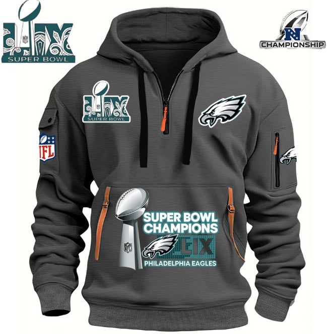 Philadelphia Eagles Super Bowl Championship - HOODIE HALF ZIPPER - QTA405111384 - Famjoys Philadelphia Eagles Super Bowl Championship - HOODIE HALF ZIPPER - QTA405111384 - Famjoys