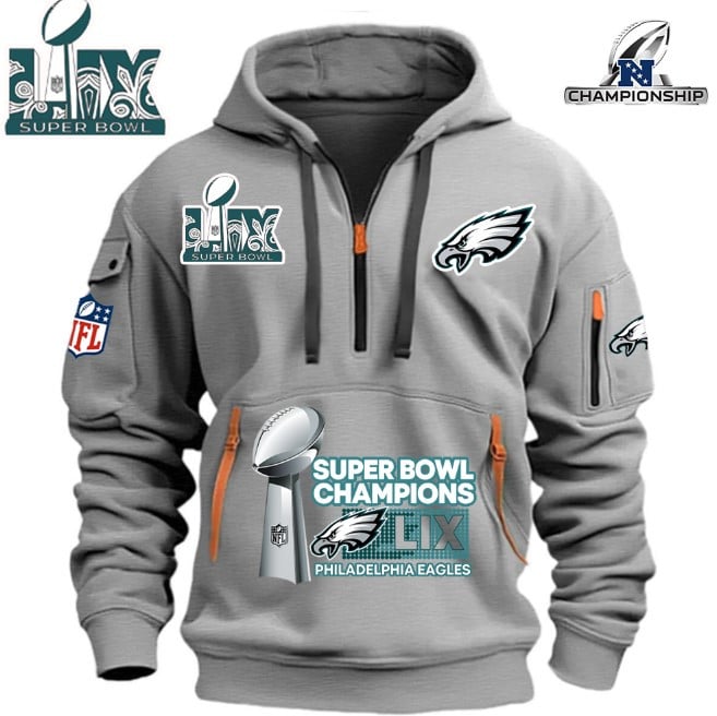 Philadelphia Eagles Super Bowl Championship - HOODIE HALF ZIPPER - QTA405111384 - Famjoys Philadelphia Eagles Super Bowl Championship - HOODIE HALF ZIPPER - QTA405111384 - Famjoys