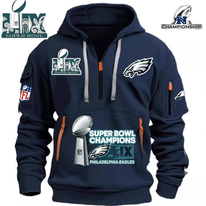 Philadelphia Eagles Super Bowl Championship - HOODIE HALF ZIPPER - QTA405111384 - Famjoys Philadelphia Eagles Super Bowl Championship - HOODIE HALF ZIPPER - QTA405111384 - Famjoys