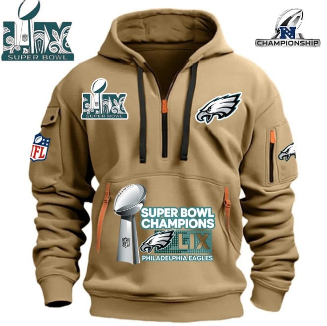 Philadelphia Eagles Super Bowl Championship - HOODIE HALF ZIPPER - QTA405111384 - Famjoys Philadelphia Eagles Super Bowl Championship - HOODIE HALF ZIPPER - QTA405111384 - Famjoys
