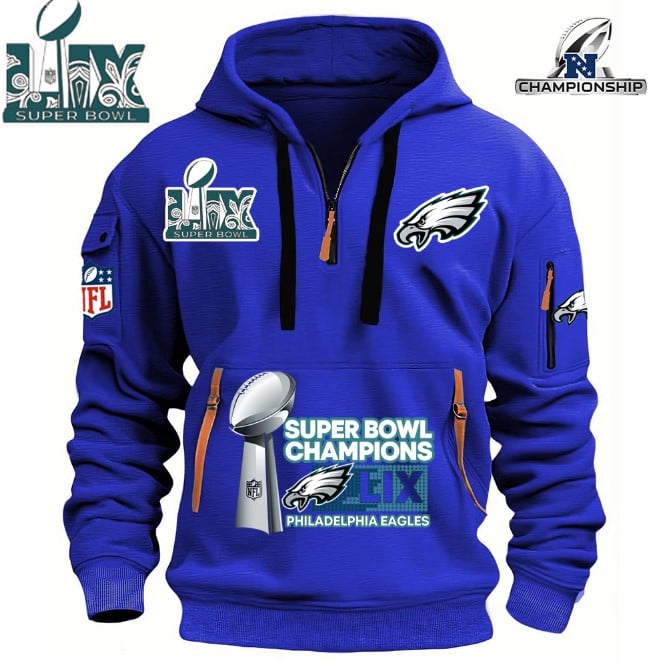 Philadelphia Eagles Super Bowl Championship - HOODIE HALF ZIPPER - QTA405111384 - Famjoys Philadelphia Eagles Super Bowl Championship - HOODIE HALF ZIPPER - QTA405111384 - Famjoys