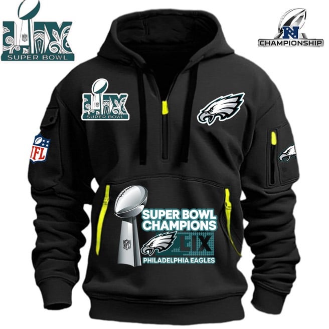 Philadelphia Eagles Super Bowl Championship - HOODIE HALF ZIPPER - QTA405111384 - Famjoys Philadelphia Eagles Super Bowl Championship - HOODIE HALF ZIPPER - QTA405111384 - Famjoys
