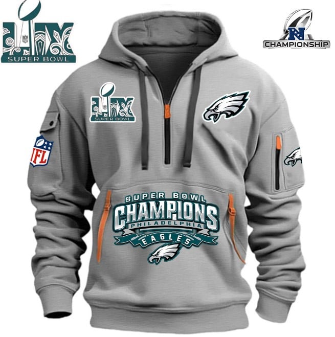 Philadelphia Eagles Super Bowl Championship - HOODIE HALF ZIPPER - QTA405111385 - Famjoys Philadelphia Eagles Super Bowl Championship - HOODIE HALF ZIPPER - QTA405111385 - Famjoys